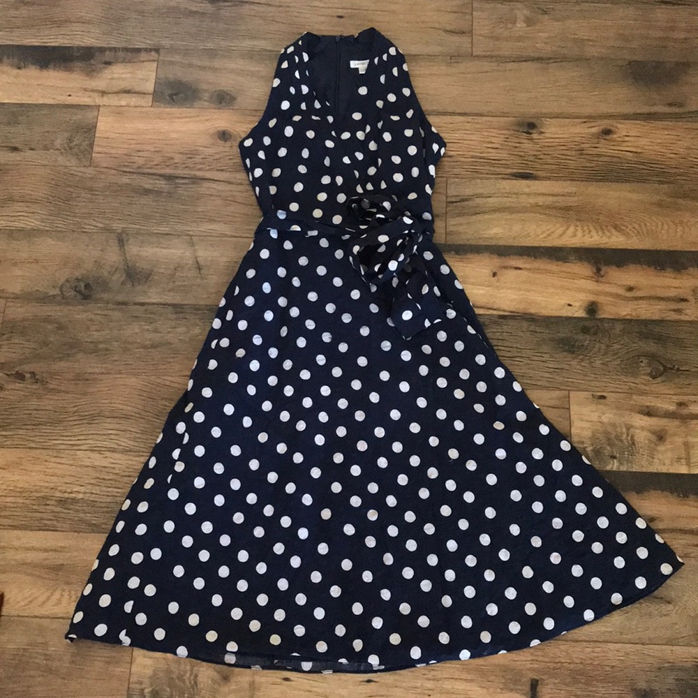 Harold’s Navy Blue and White Polka Dot dress